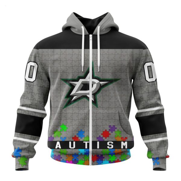 Personalized NHL Dallas Stars Specialized Unisex Kits Hockey Fights Against Autism Hoodie