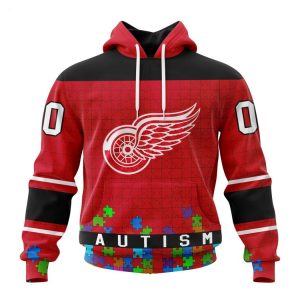 Personalized NHL Detroit Red Wings Specialized Unisex Kits Hockey Fights Against Autism Hoodie