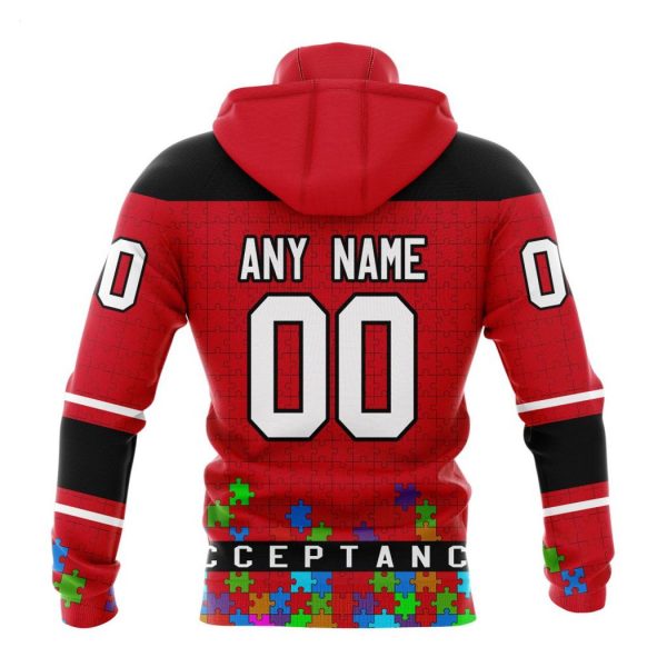 Personalized NHL Detroit Red Wings Specialized Unisex Kits Hockey Fights Against Autism Hoodie
