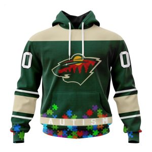 Personalized NHL Minnesota Wild Specialized Unisex Kits Hockey Fights Against Autism Hoodie