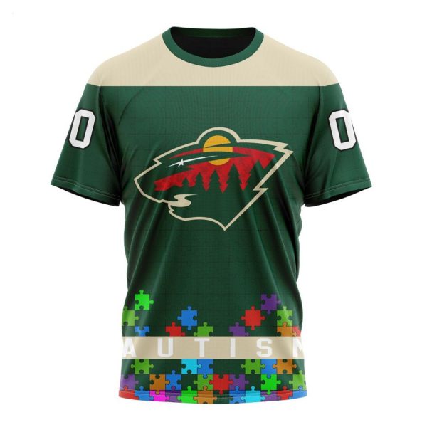 Personalized NHL Minnesota Wild Specialized Unisex Kits Hockey Fights Against Autism Hoodie