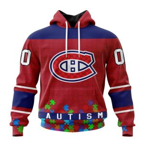Personalized NHL Montreal Canadiens Specialized Unisex Kits Hockey Fights Against Autism Hoodie