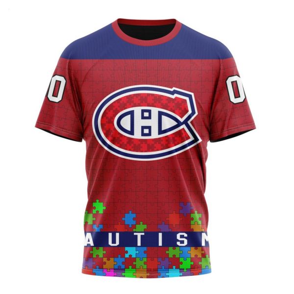 Personalized NHL Montreal Canadiens Specialized Unisex Kits Hockey Fights Against Autism Hoodie