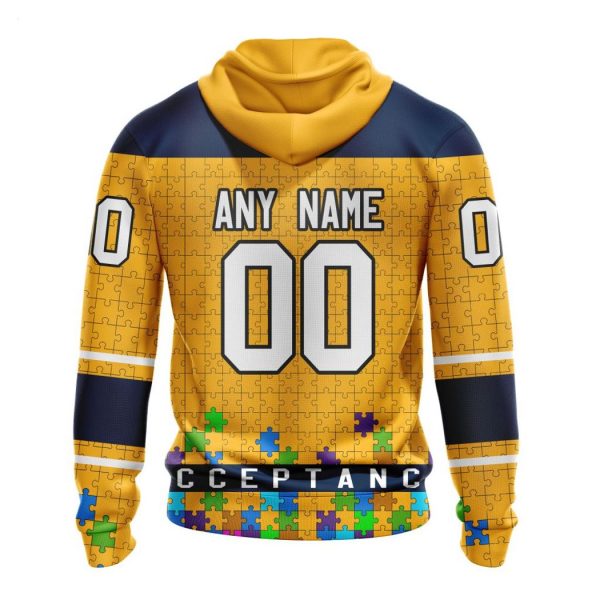 Personalized NHL Nashville Predators Specialized Unisex Kits Hockey Fights Against Autism Hoodie