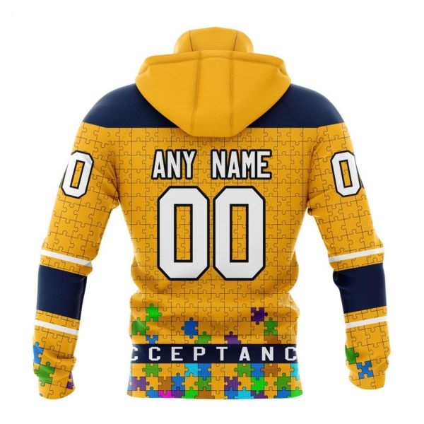 Personalized NHL Nashville Predators Specialized Unisex Kits Hockey Fights Against Autism Hoodie