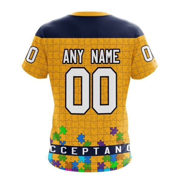 Personalized NHL Nashville Predators Specialized Unisex Kits Hockey Fights Against Autism Hoodie