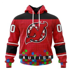 Personalized NHL New Jersey Devils Specialized Unisex Kits Hockey Fights Against Autism Hoodie