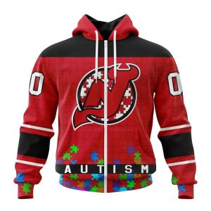 Personalized NHL New Jersey Devils Specialized Unisex Kits Hockey Fights Against Autism Hoodie