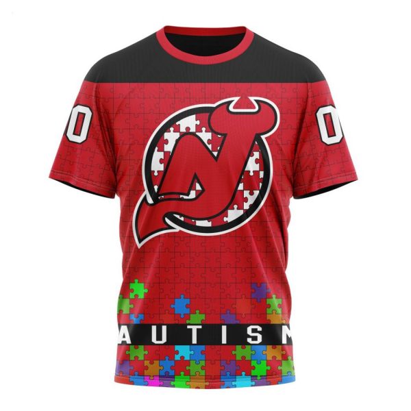 Personalized NHL New Jersey Devils Specialized Unisex Kits Hockey Fights Against Autism Hoodie