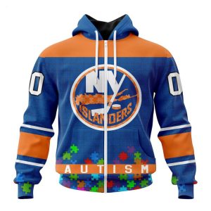 Personalized NHL New York Islanders Specialized Unisex Kits Hockey Fights Against Autism Hoodie