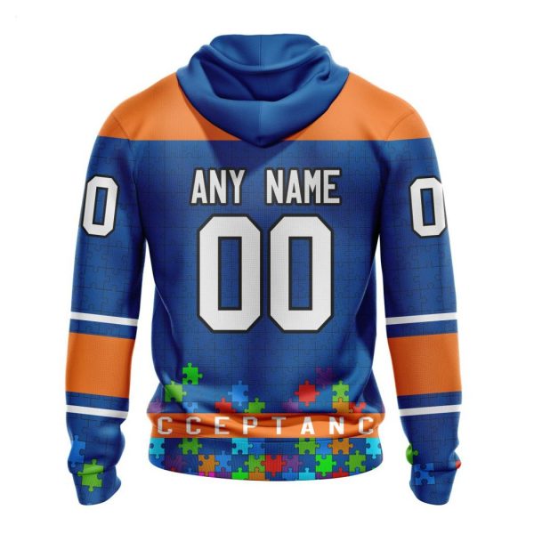 Personalized NHL New York Islanders Specialized Unisex Kits Hockey Fights Against Autism Hoodie