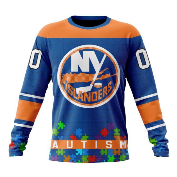 Personalized NHL New York Islanders Specialized Unisex Kits Hockey Fights Against Autism Hoodie