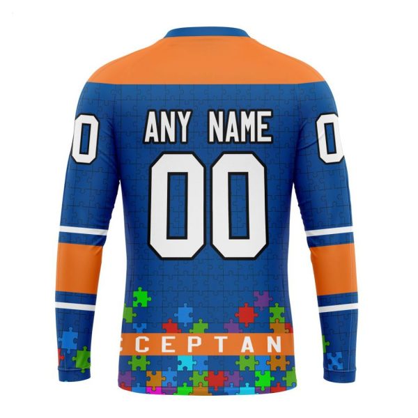 Personalized NHL New York Islanders Specialized Unisex Kits Hockey Fights Against Autism Hoodie