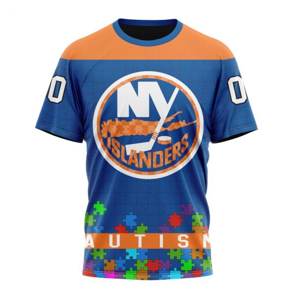 Personalized NHL New York Islanders Specialized Unisex Kits Hockey Fights Against Autism Hoodie