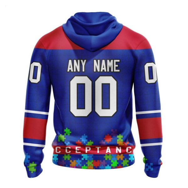 Personalized NHL New York Rangers Specialized Unisex Kits Hockey Fights Against Autism Hoodie