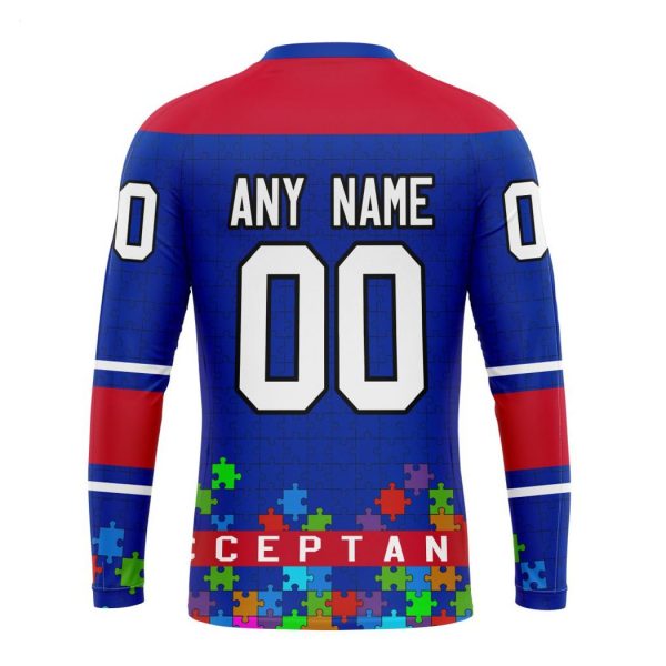 Personalized NHL New York Rangers Specialized Unisex Kits Hockey Fights Against Autism Hoodie