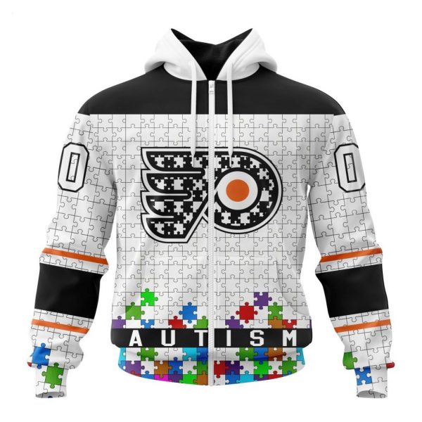 Personalized NHL Philadelphia Flyers Specialized Unisex Kits Hockey Fights Against Autism Hoodie