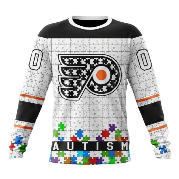 Personalized NHL Philadelphia Flyers Specialized Unisex Kits Hockey Fights Against Autism Hoodie