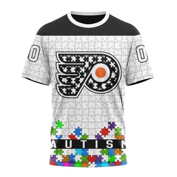 Personalized NHL Philadelphia Flyers Specialized Unisex Kits Hockey Fights Against Autism Hoodie