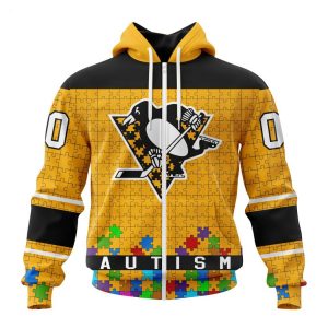 Personalized NHL Pittsburgh Penguins Specialized Unisex Kits Hockey Fights Against Autism Hoodie