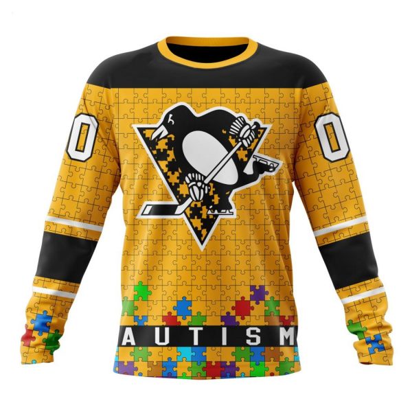 Personalized NHL Pittsburgh Penguins Specialized Unisex Kits Hockey Fights Against Autism Hoodie