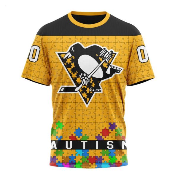 Personalized NHL Pittsburgh Penguins Specialized Unisex Kits Hockey Fights Against Autism Hoodie