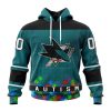 Personalized NHL Seattle Kraken Specialized Unisex Kits Hockey Fights Against Autism Hoodie