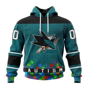 Personalized NHL San Jose Sharks Specialized Unisex Kits Hockey Fights Against Autism Hoodie