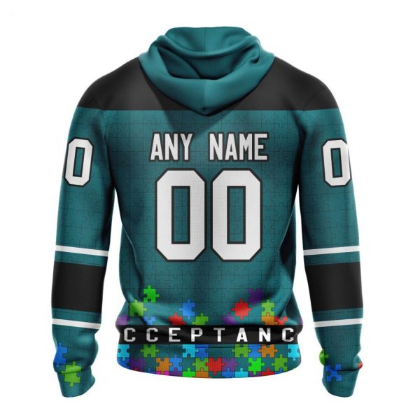 Personalized NHL San Jose Sharks Specialized Unisex Kits Hockey Fights Against Autism Hoodie