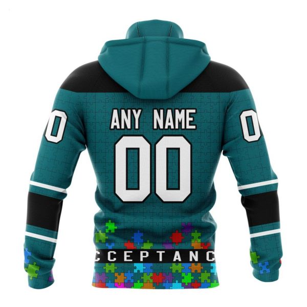 Personalized NHL San Jose Sharks Specialized Unisex Kits Hockey Fights Against Autism Hoodie