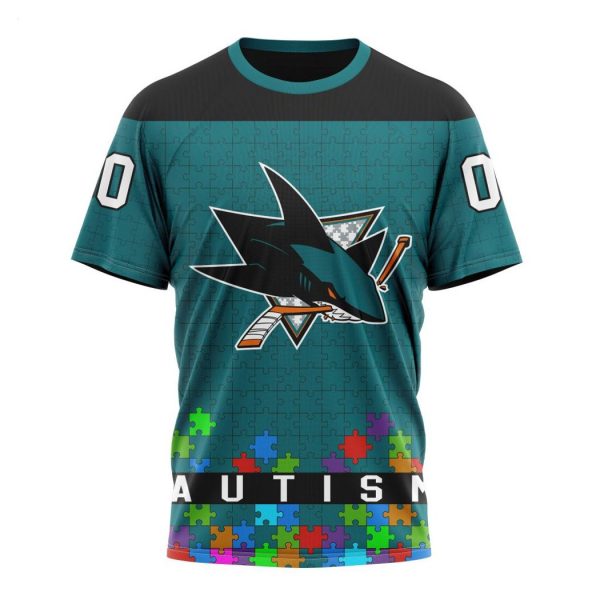 Personalized NHL San Jose Sharks Specialized Unisex Kits Hockey Fights Against Autism Hoodie