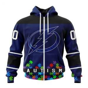 Personalized NHL Tampa Bay Lightning Specialized Unisex Kits Hockey Fights Against Autism Hoodie