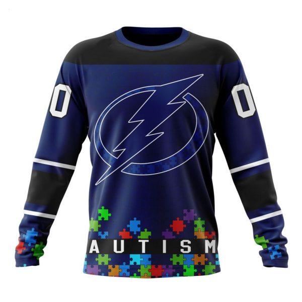 Personalized NHL Tampa Bay Lightning Specialized Unisex Kits Hockey Fights Against Autism Hoodie