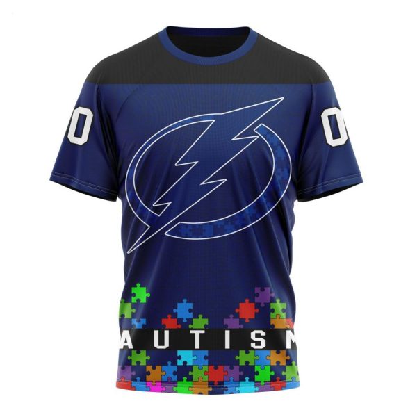 Personalized NHL Tampa Bay Lightning Specialized Unisex Kits Hockey Fights Against Autism Hoodie