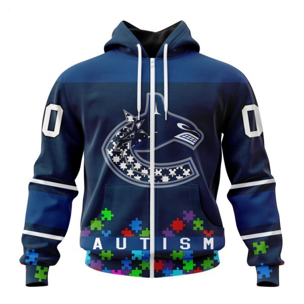 Personalized NHL Vancouver Canucks Specialized Unisex Kits Hockey Fights Against Autism Hoodie