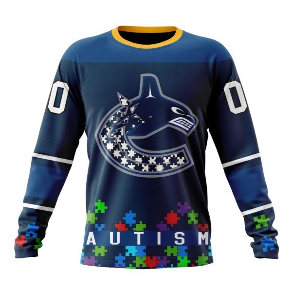 Personalized NHL Vancouver Canucks Specialized Unisex Kits Hockey Fights Against Autism Hoodie