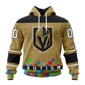 Personalized NHL Vegas Golden Knights Specialized Unisex Kits Hockey Fights Against Autism Hoodie