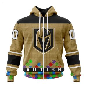 Personalized NHL Vegas Golden Knights Specialized Unisex Kits Hockey Fights Against Autism Hoodie