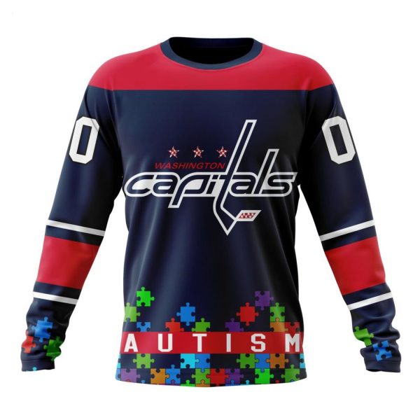 Personalized NHL Washington Capitals Specialized Unisex Kits Hockey Fights Against Autism Hoodie