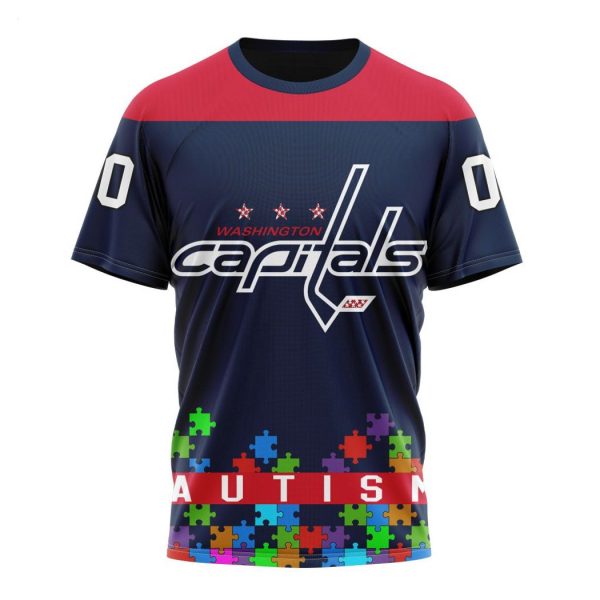 Personalized NHL Washington Capitals Specialized Unisex Kits Hockey Fights Against Autism Hoodie