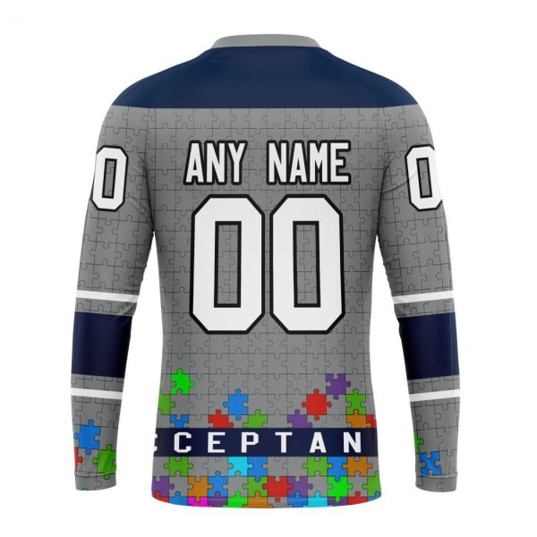 Personalized NHL Winnipeg Jets Specialized Unisex Kits Hockey Fights Against Autism Hoodie