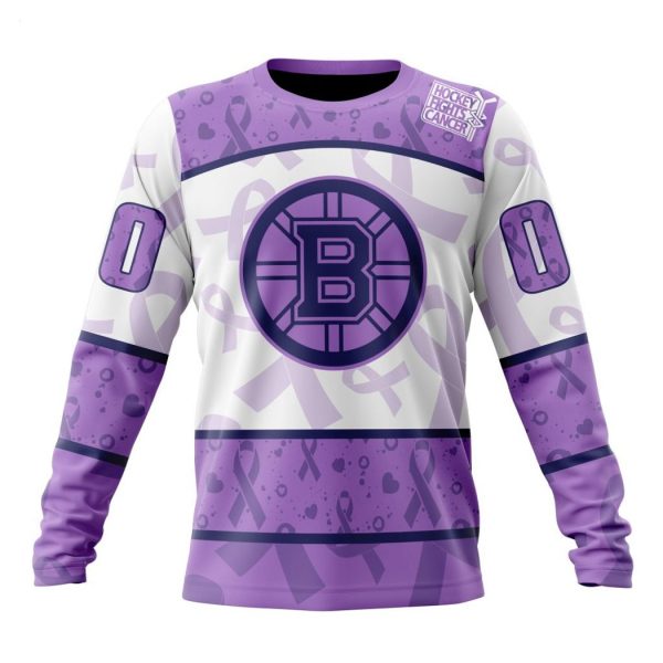 Personalized NHL Boston Bruins Special Lavender Fight Cancer Hoodie