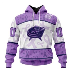 Personalized NHL Columbus Blue Jackets Special Lavender Fight Cancer Hoodie
