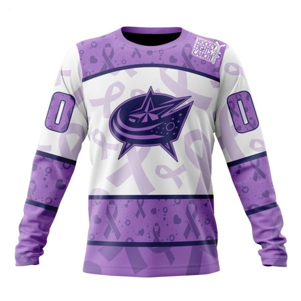 Personalized NHL Columbus Blue Jackets Special Lavender Fight Cancer Hoodie