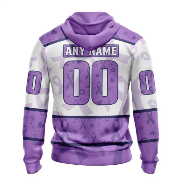 Personalized NHL Detroit Red Wings Special Lavender Fight Cancer Hoodie