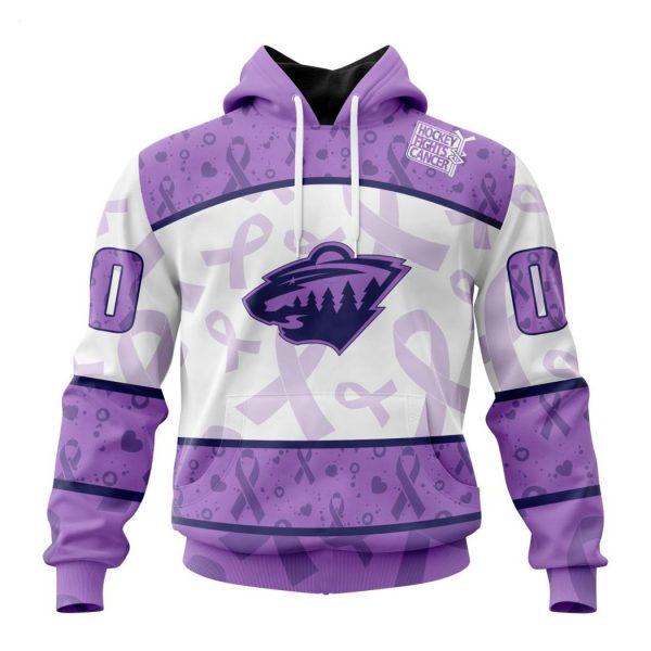 Personalized NHL Minnesota Wild Special Lavender Fight Cancer Hoodie