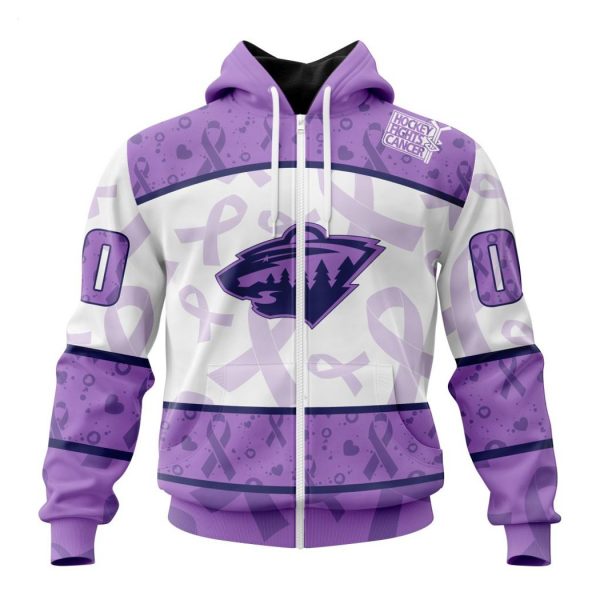 Personalized NHL Minnesota Wild Special Lavender Fight Cancer Hoodie