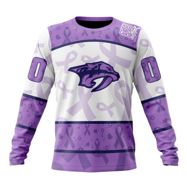 Personalized NHL Nashville Predators Special Lavender Fight Cancer Hoodie