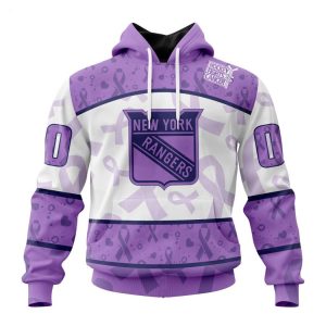 Personalized NHL New York Rangers Special Lavender Fight Cancer Hoodie