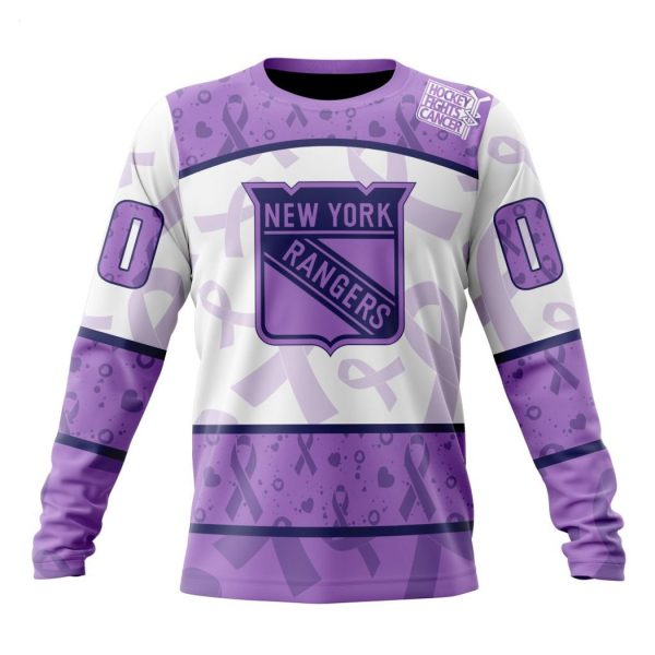 Personalized NHL New York Rangers Special Lavender Fight Cancer Hoodie